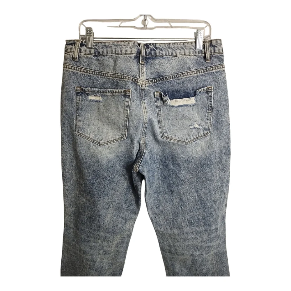 Vervet Blue Melody 90's Vintage High Rise Relaxed Non Stretch Crop Boho Jean 30 - Picture 6 of 10